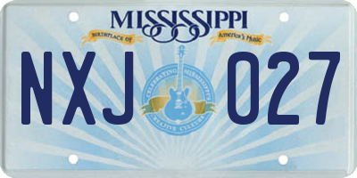 MS license plate NXJ027