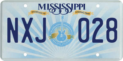MS license plate NXJ028