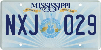 MS license plate NXJ029