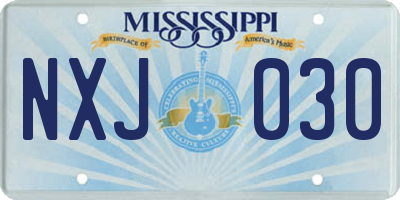 MS license plate NXJ030