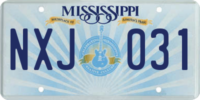 MS license plate NXJ031