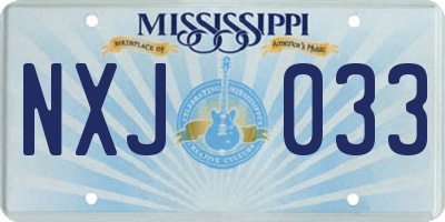 MS license plate NXJ033