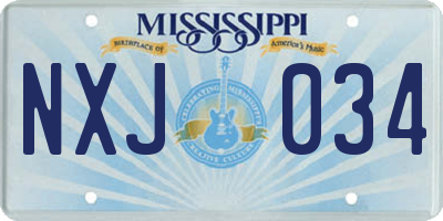 MS license plate NXJ034