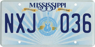 MS license plate NXJ036