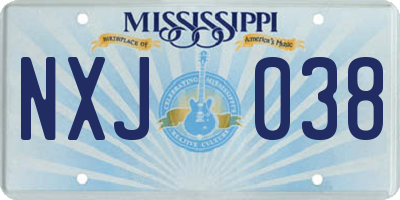 MS license plate NXJ038