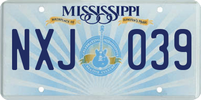 MS license plate NXJ039
