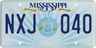 MS license plate NXJ040