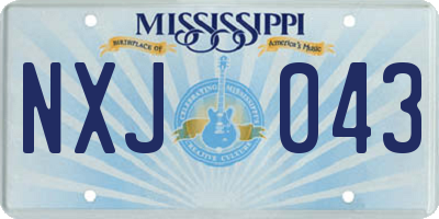 MS license plate NXJ043