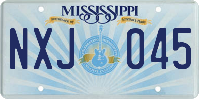 MS license plate NXJ045