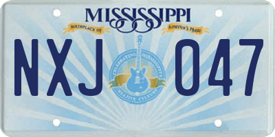 MS license plate NXJ047