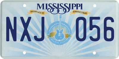 MS license plate NXJ056