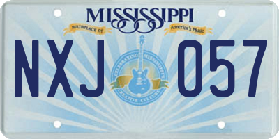 MS license plate NXJ057
