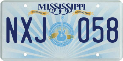 MS license plate NXJ058