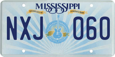 MS license plate NXJ060
