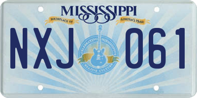 MS license plate NXJ061