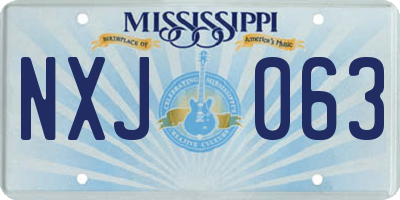 MS license plate NXJ063