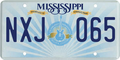 MS license plate NXJ065