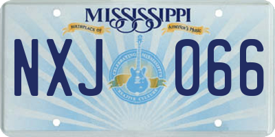MS license plate NXJ066