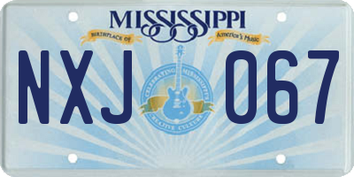 MS license plate NXJ067