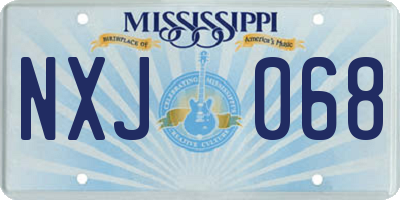 MS license plate NXJ068