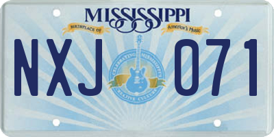 MS license plate NXJ071
