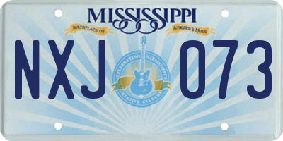 MS license plate NXJ073