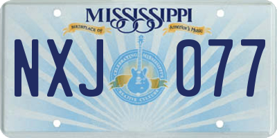 MS license plate NXJ077