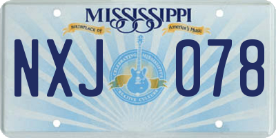 MS license plate NXJ078