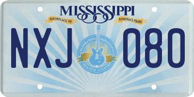 MS license plate NXJ080