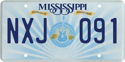 MS license plate NXJ091