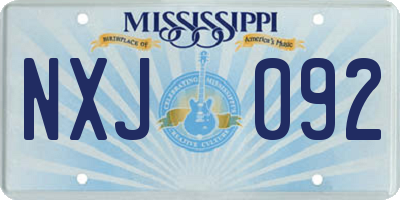 MS license plate NXJ092