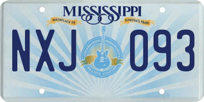 MS license plate NXJ093