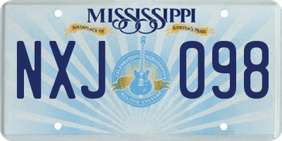 MS license plate NXJ098