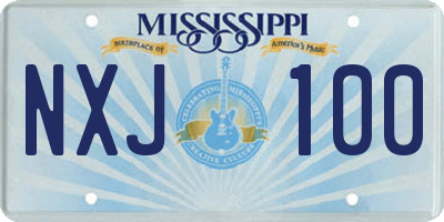 MS license plate NXJ100