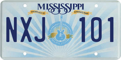 MS license plate NXJ101