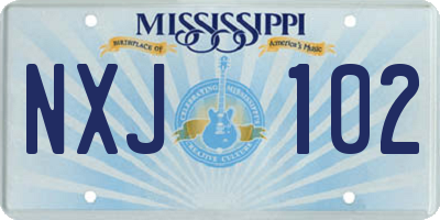 MS license plate NXJ102