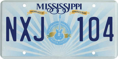 MS license plate NXJ104