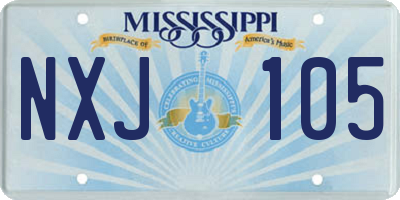 MS license plate NXJ105