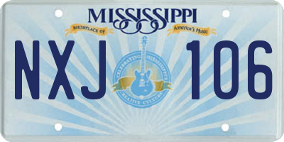 MS license plate NXJ106