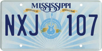 MS license plate NXJ107