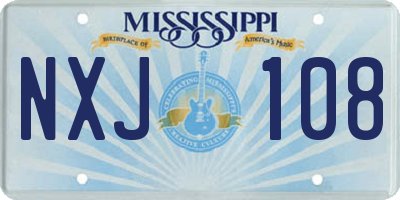 MS license plate NXJ108