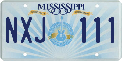 MS license plate NXJ111