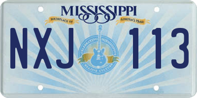 MS license plate NXJ113