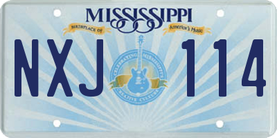 MS license plate NXJ114