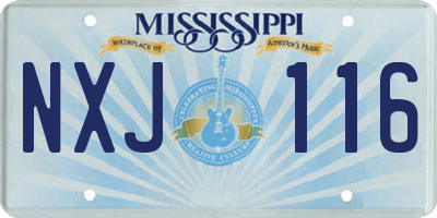 MS license plate NXJ116