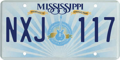 MS license plate NXJ117
