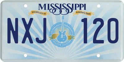 MS license plate NXJ120