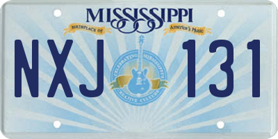 MS license plate NXJ131