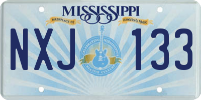 MS license plate NXJ133