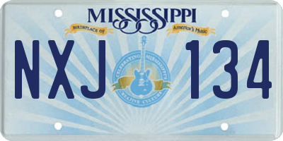 MS license plate NXJ134